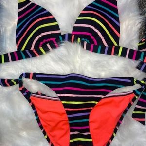 Victoria's Secret 2 piece striped bikini L